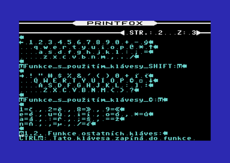 Printfox - klávesnice